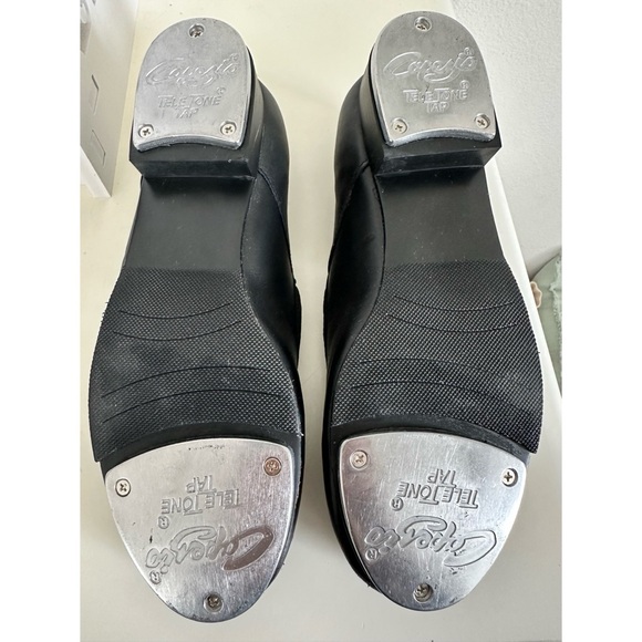 Capezio Women’s 3800 Mary Jane Heeled Buckle Tap Dance Shoes Black Noir Silver - Picture 6 of 9